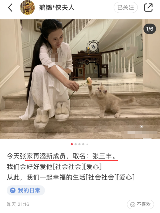 张纪中娇妻杜星霖官宣喜讯：家庭添新成员取名张三丰 曾被疑怀上三胎