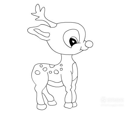 小鹿的简笔画画法