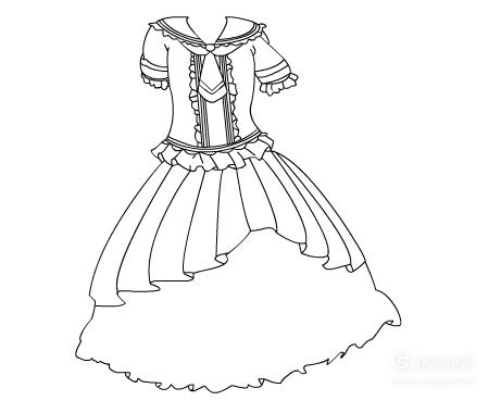 简笔画学生裙子的画法