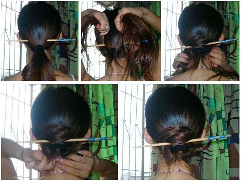 用簪子盘发图解 又学到了新知识了