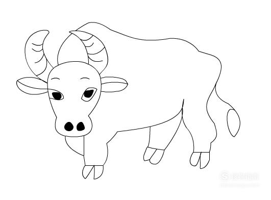 十二生肖简笔画之牛的画法