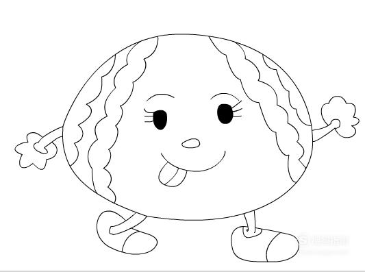 儿童简笔画西瓜的画法