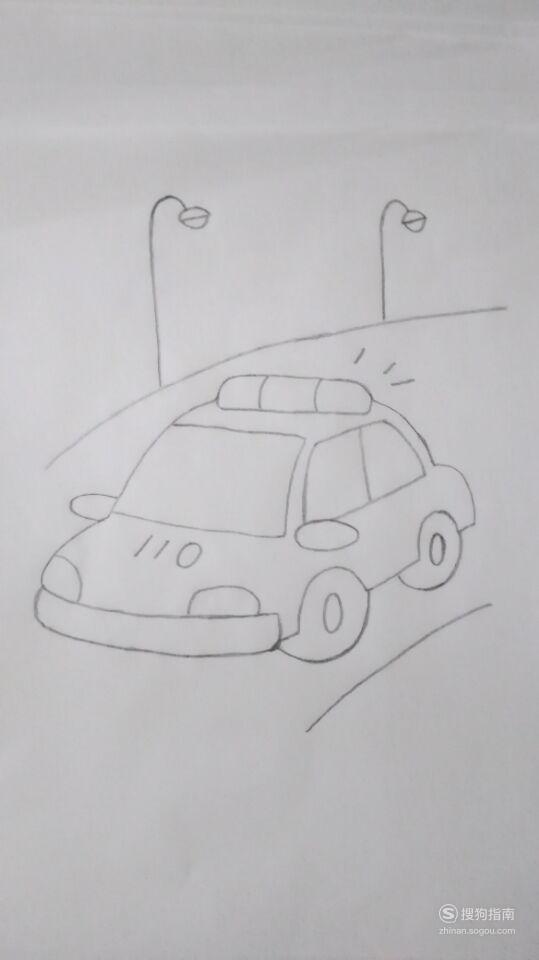 警车的简笔画画法