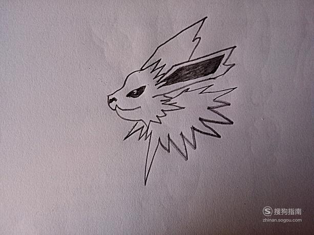 简笔画《口袋妖怪》之雷伊布