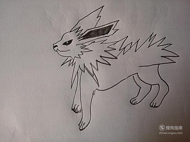 简笔画《口袋妖怪》之雷伊布