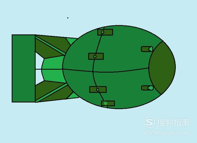 简笔画广岛小男孩原子弹的画法