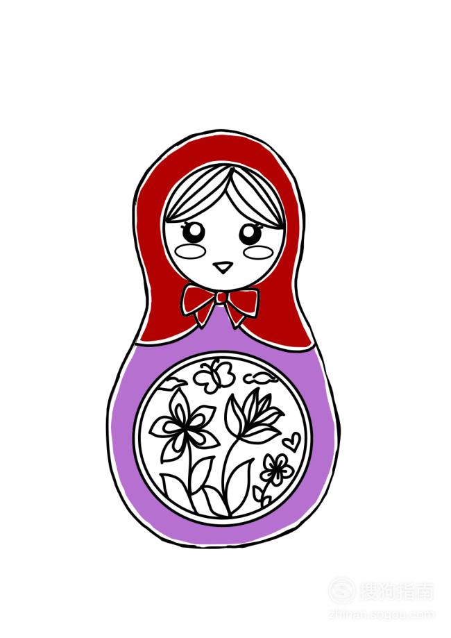 卡通简笔画:俄罗斯套娃怎么画?