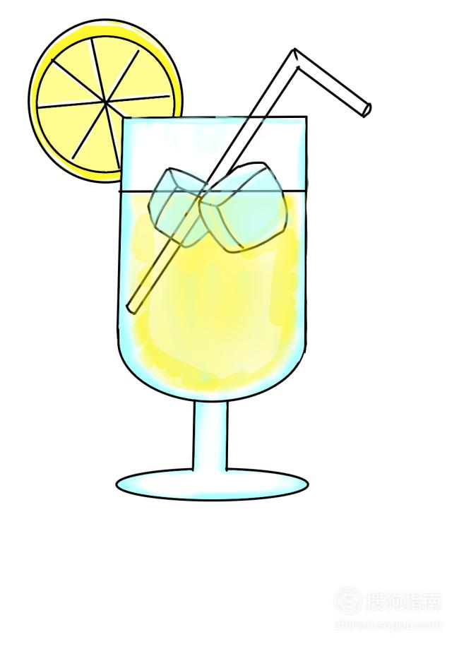 卡通简笔画:柠檬汁怎么画?