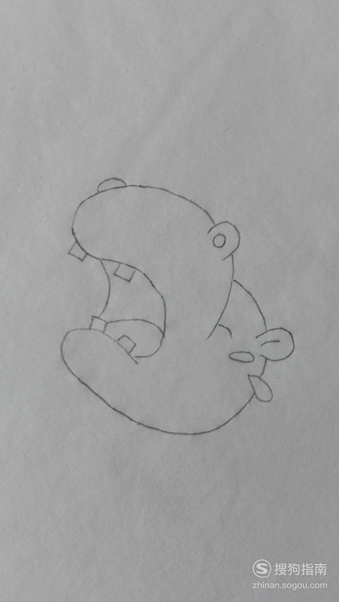 如何画小河马拔牙的简笔画