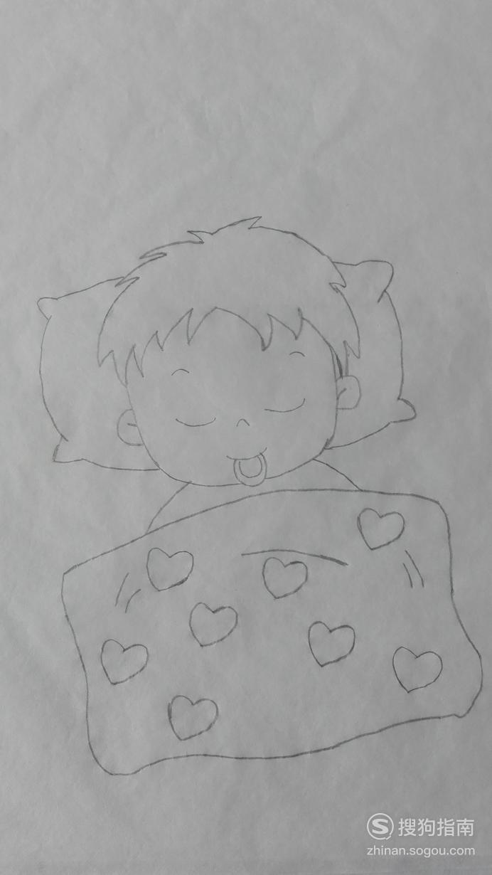 如何画睡觉的小宝宝的简笔画