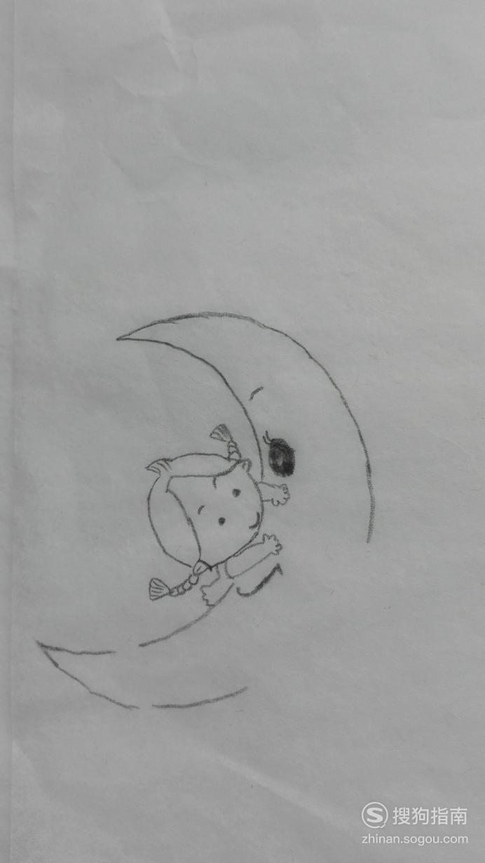 如何画月亮船的简笔画