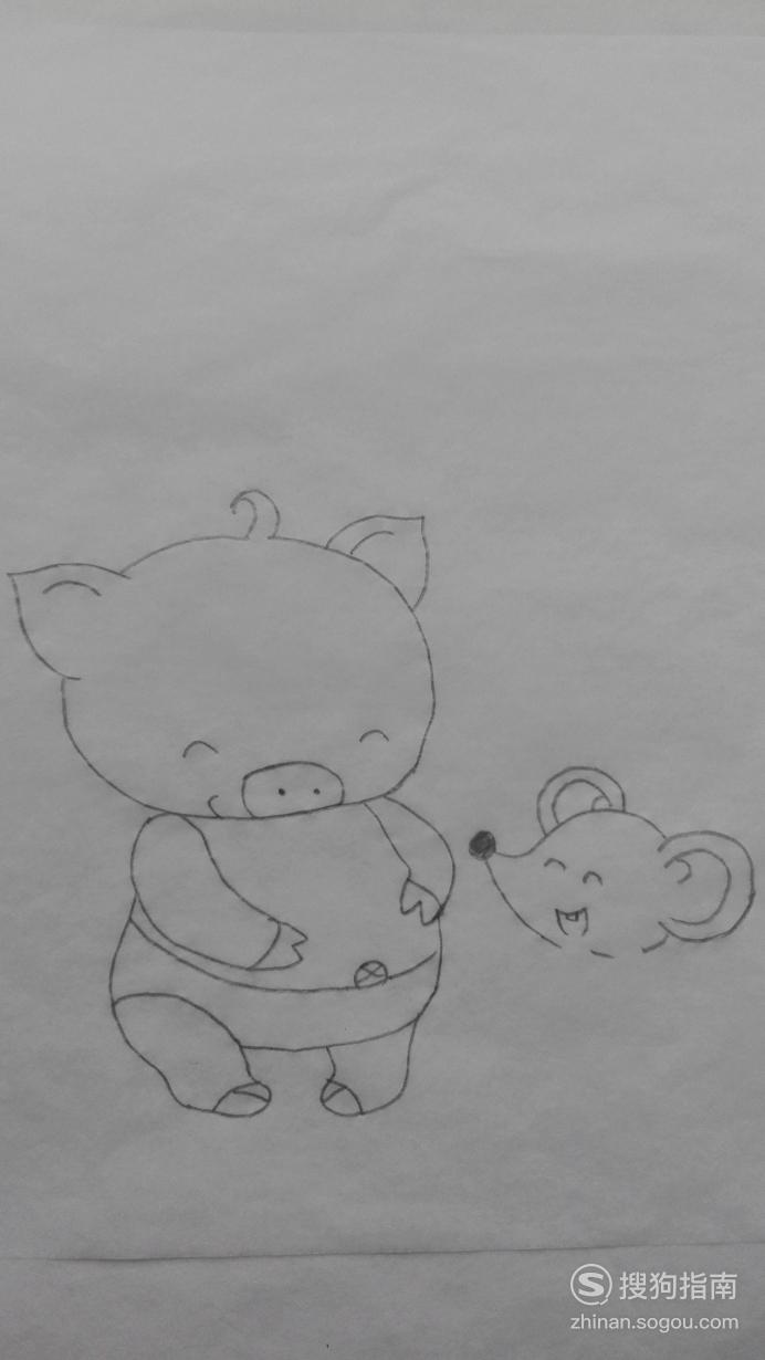 如何画大肚子的小猪的简笔画