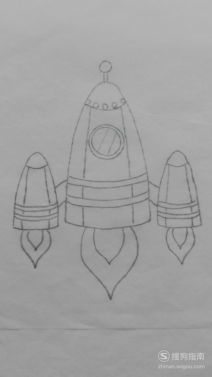 如何画火箭的简笔画