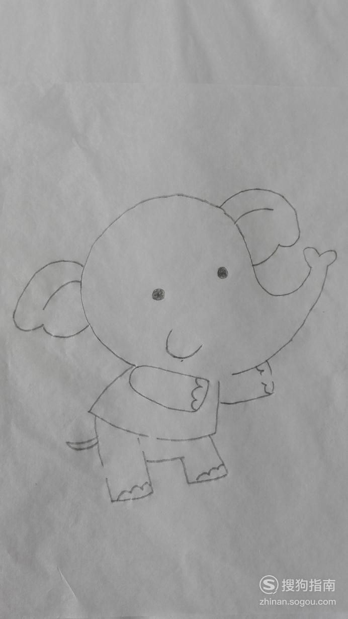 如何画大象和河马拔河的简笔画