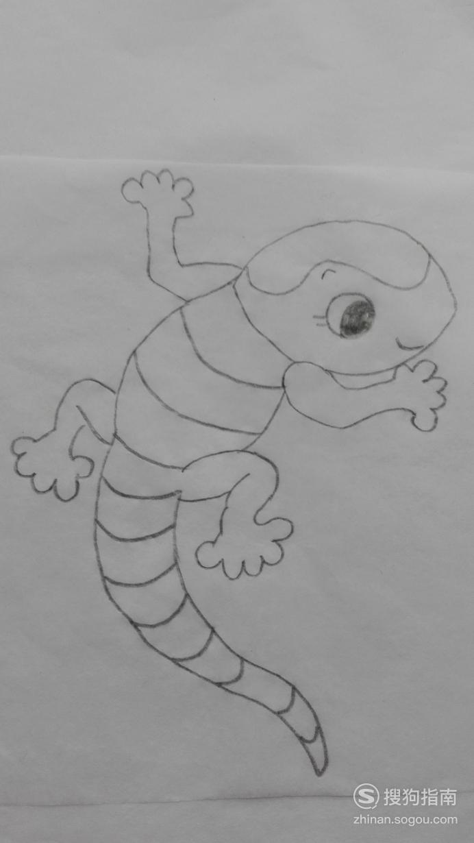 如何画小壁虎的简笔画