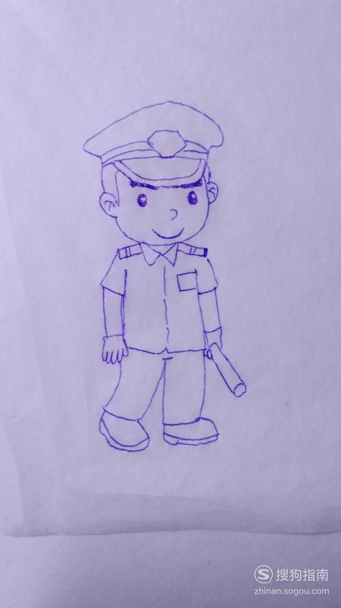 简笔画保安叔叔的画法