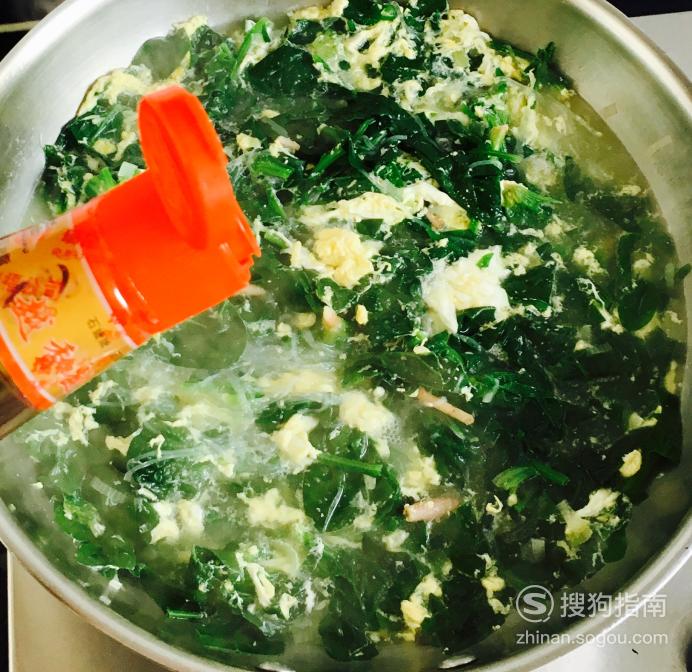 菠菜粉丝鸡蛋汤的家常做法