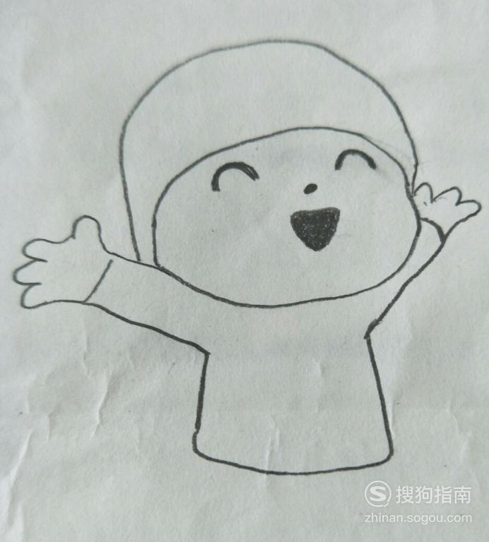 简笔画之欢呼的小男孩