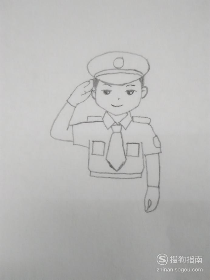 简笔画警察叔叔的画法