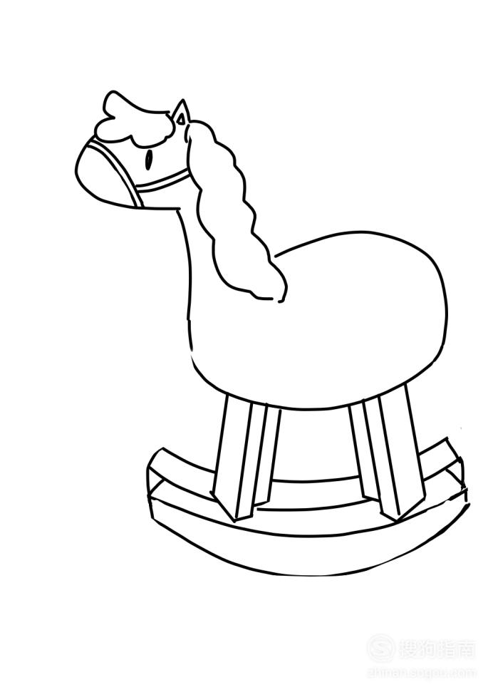 卡通简笔画:木马怎么画?