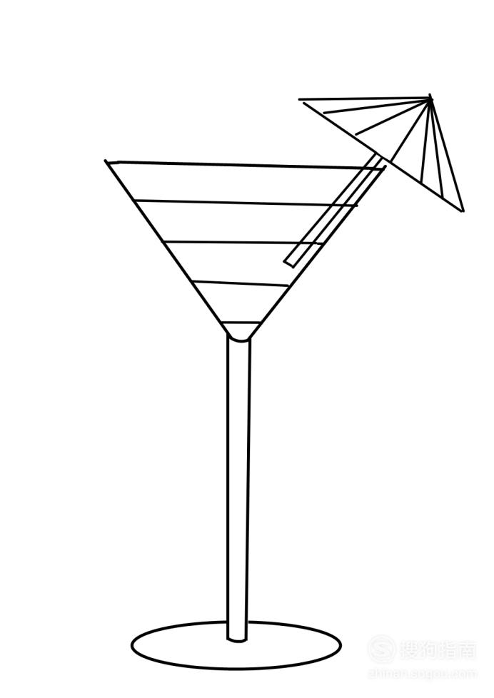 卡通简笔画:鸡尾酒怎么画?
