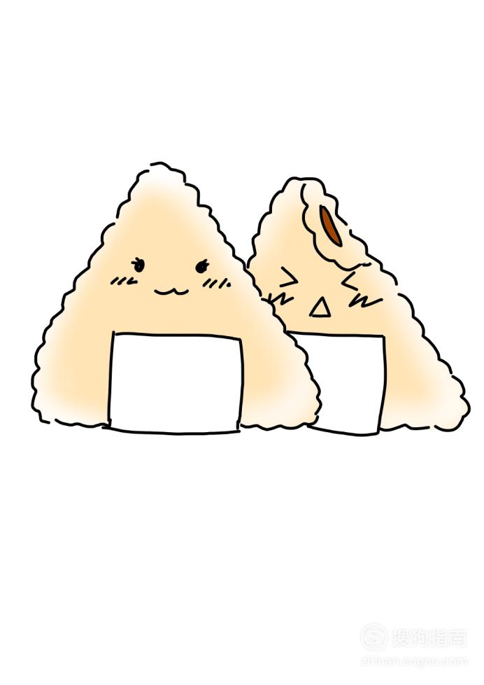 卡通简笔画:饭团怎么画?