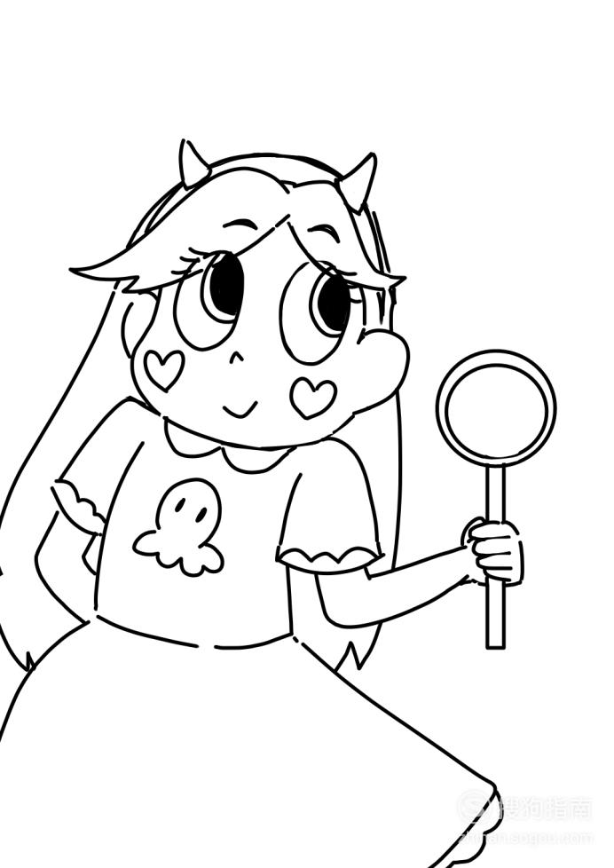 卡通简笔画:星蝶公主怎么画?