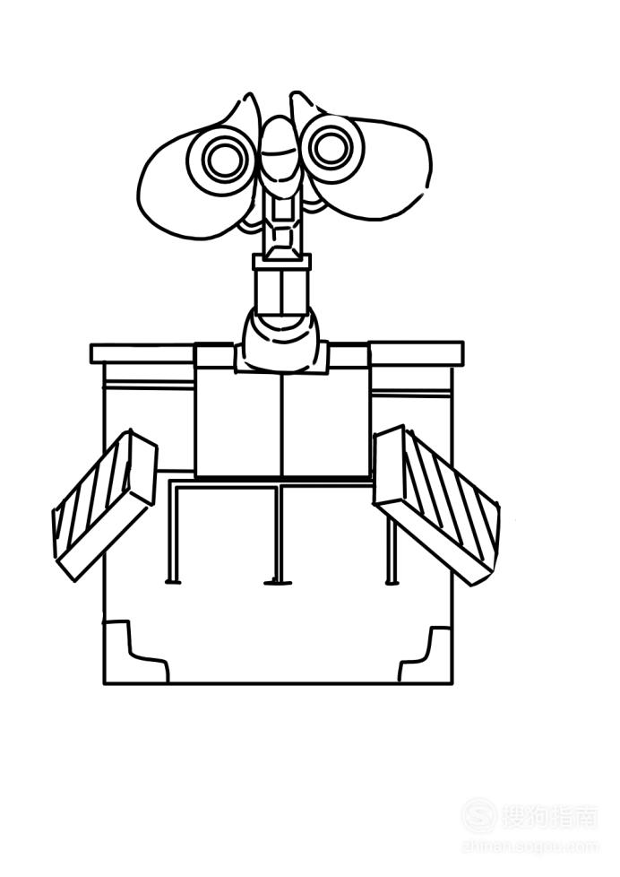 卡通简笔画:瓦力怎么画?
