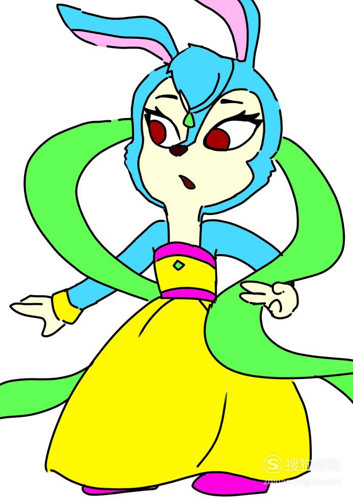 卡通简笔画:蓝兔怎么画?