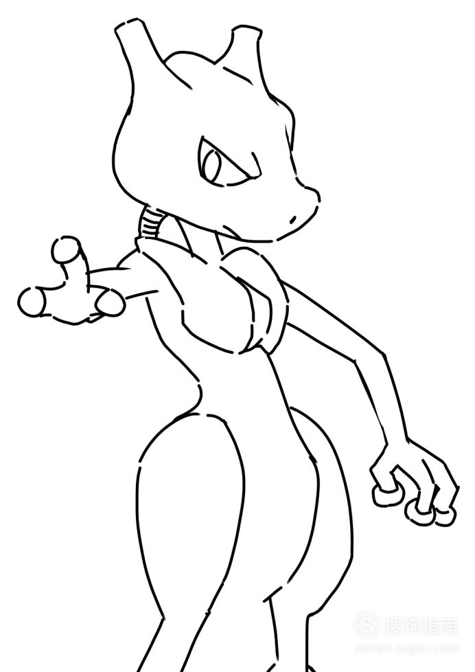 卡通简笔画:超梦怎么画?